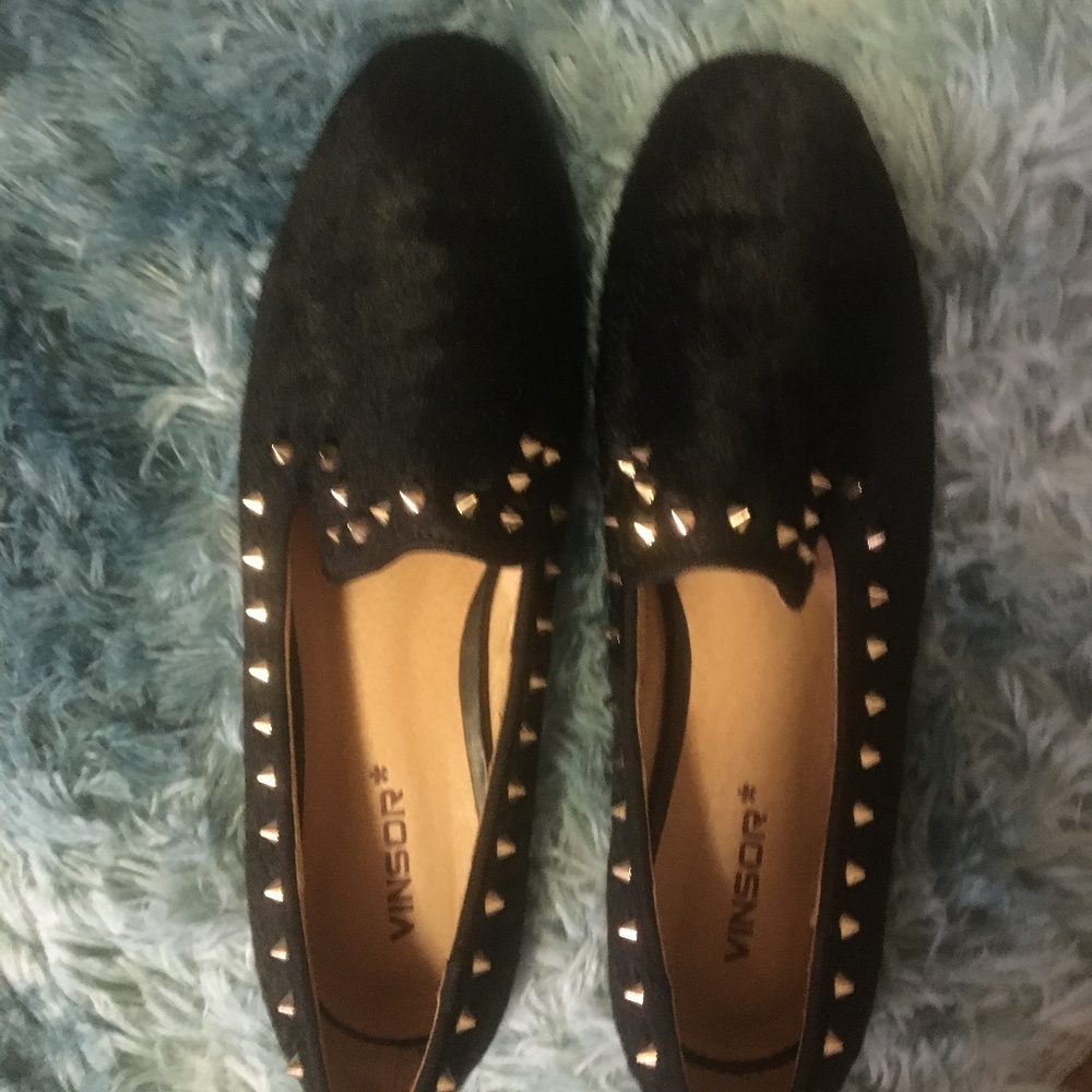 Black golden flats